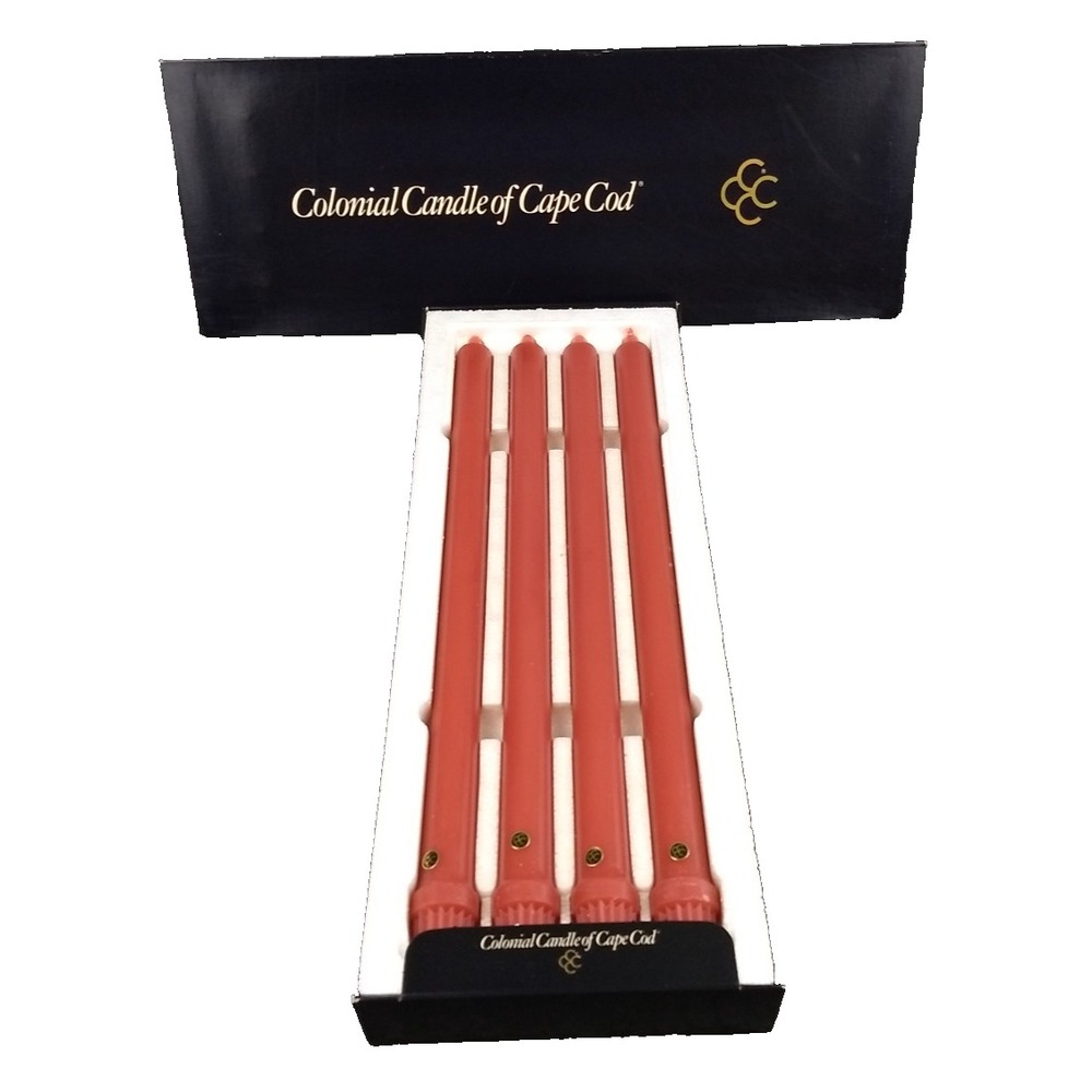 Colonial Candle of Cape Cod Taper 16" Tall Classic Red‎ Set/4 Christmas NOS NEW